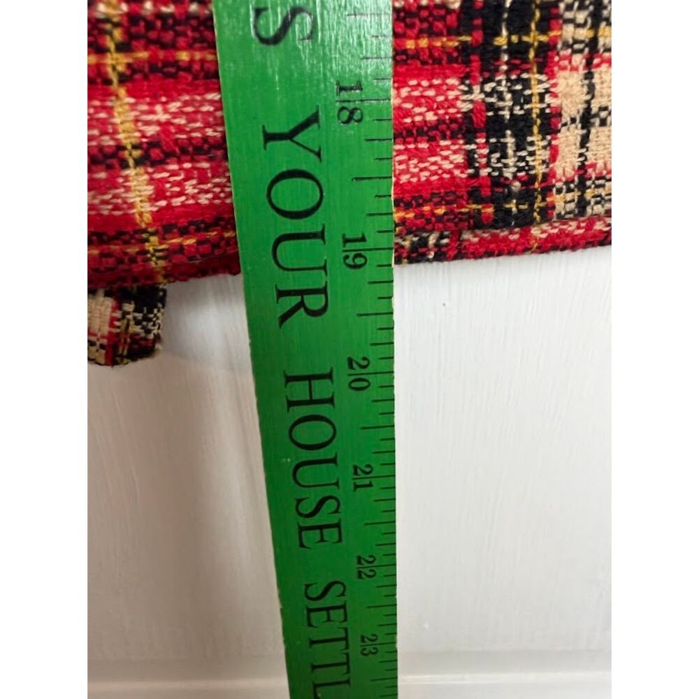 Positive Attitude Red Tartan Plaid Cropped Blazer Velvet Collar Clueless Size 8 - Picture 11 of 11